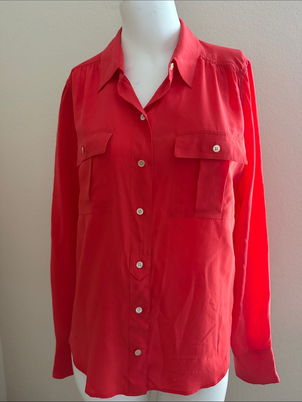 J CREW | 100% Silk Orange Blouse - SZ 6